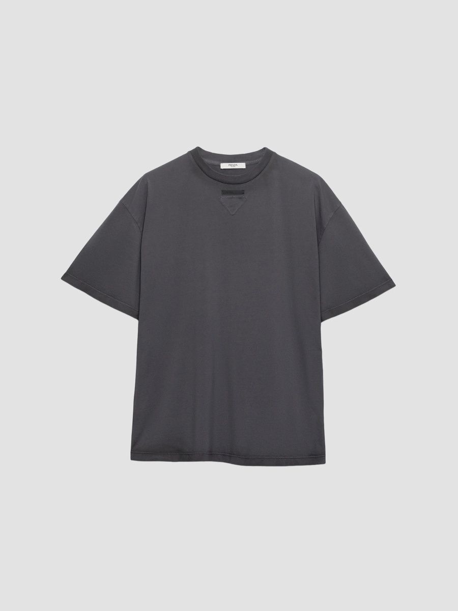 Prada Women's Cotton Jersey T-Shirt - Dark Grey - Size XS