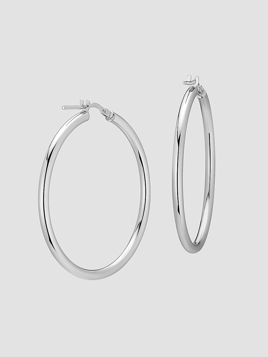 Women's Small Everyday Hoops in Sterling Silver - Silver