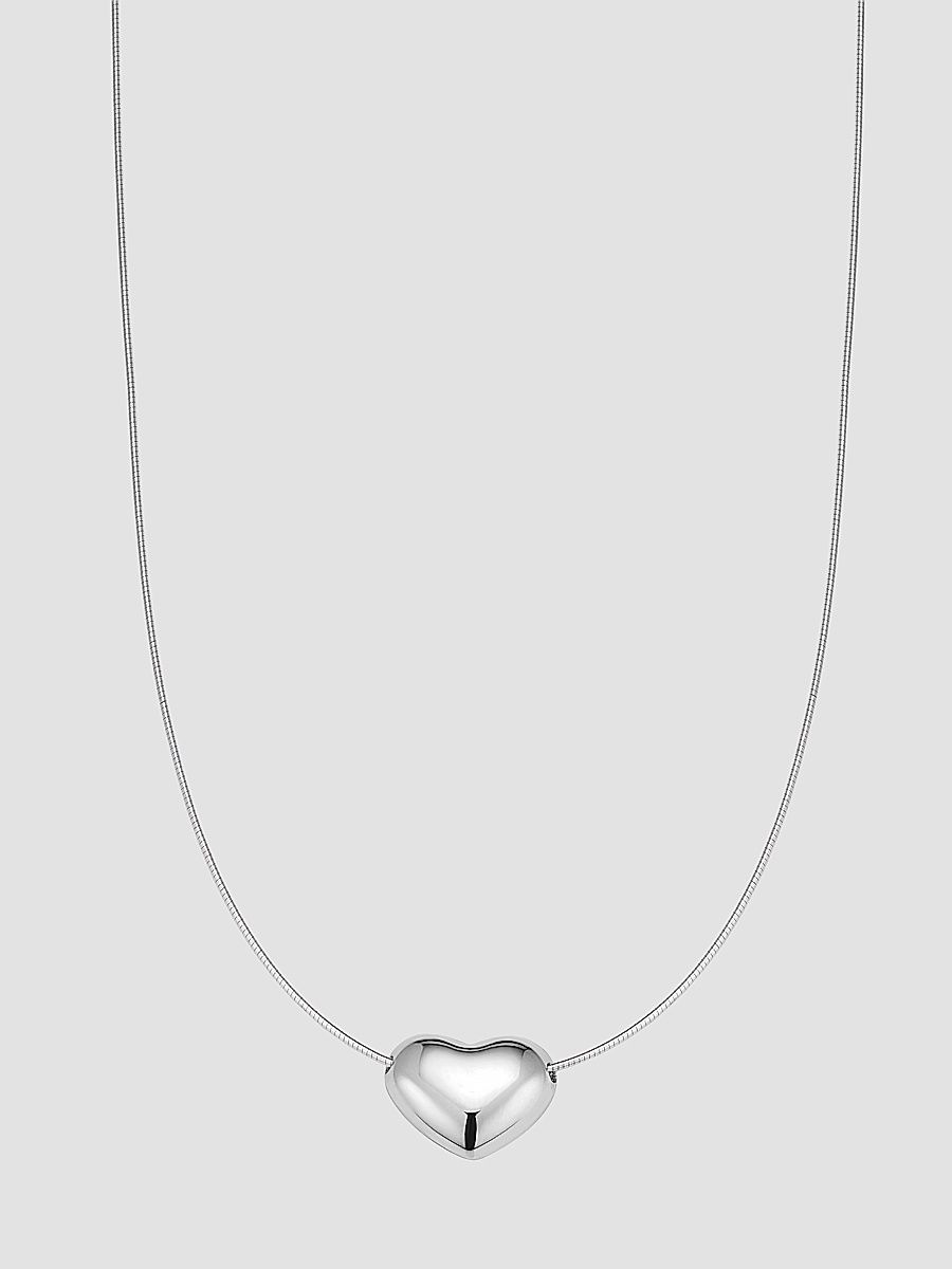 Women's Lover Pendant Necklace in Sterling Silver - Silver - Size 16