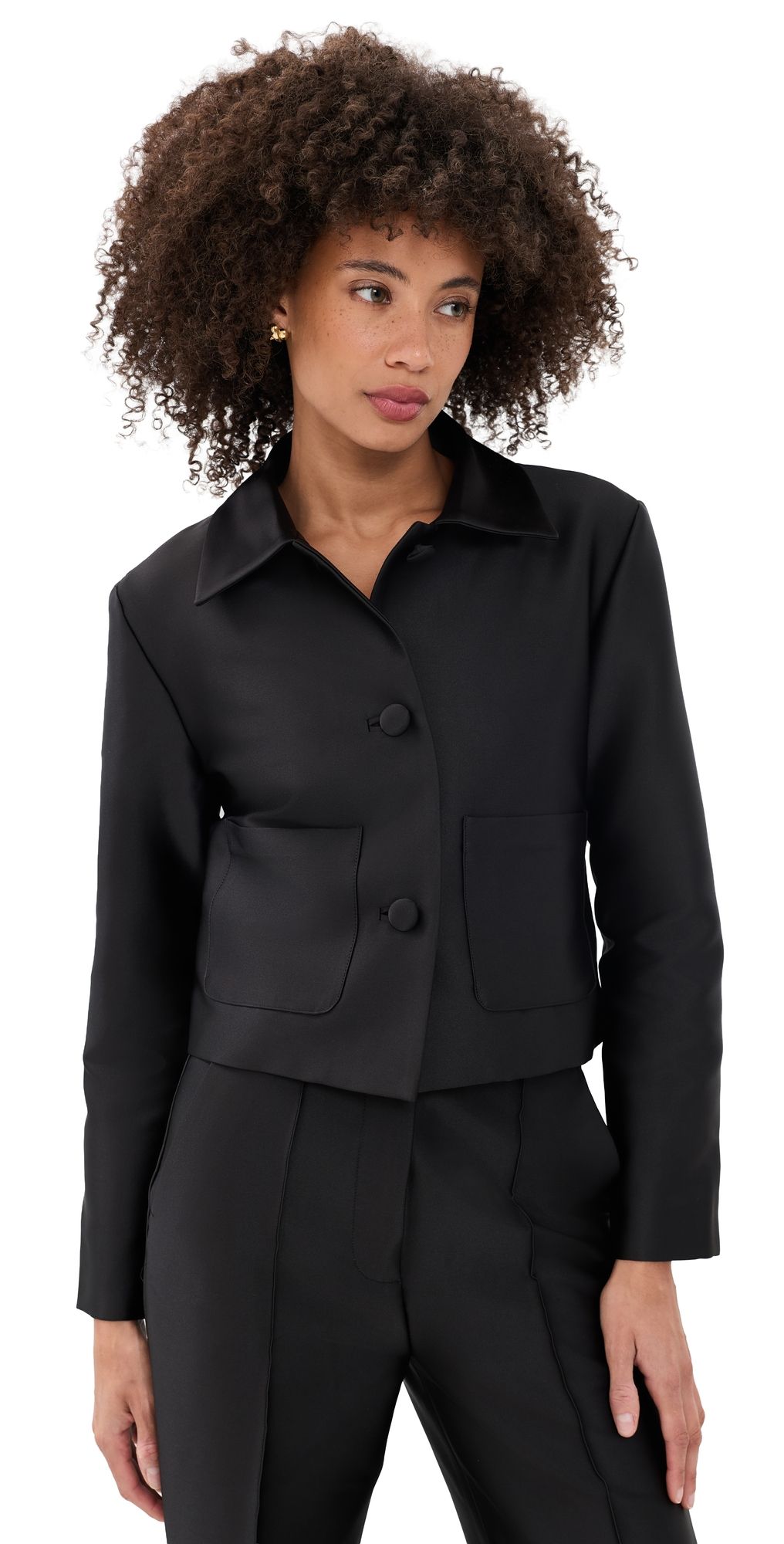 Renggli Satin Cropped Jacket Ink XS
