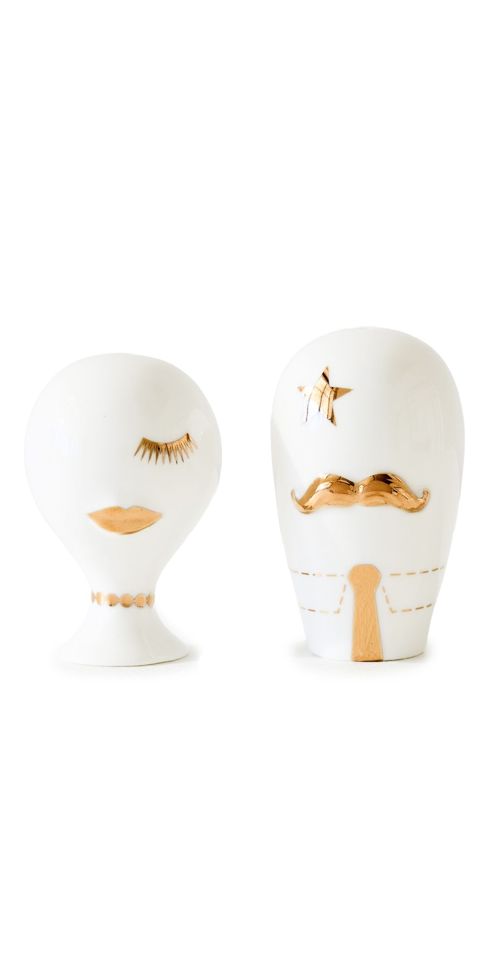 Jonathan Adler Gilded Mr. and Mrs. Muse Salt and Pepper Set Multi One Size