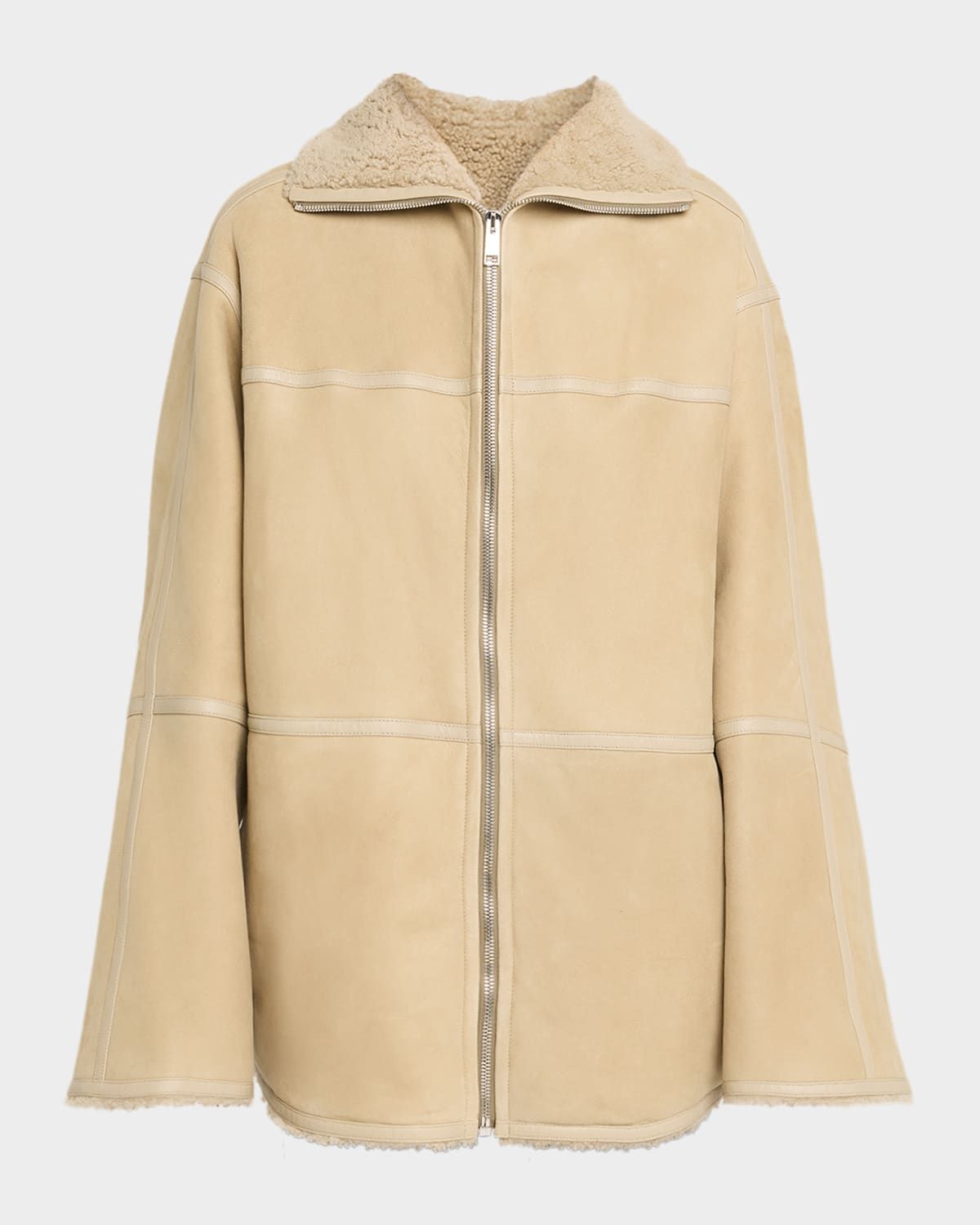 Short Suede Merino Lambskin Coat