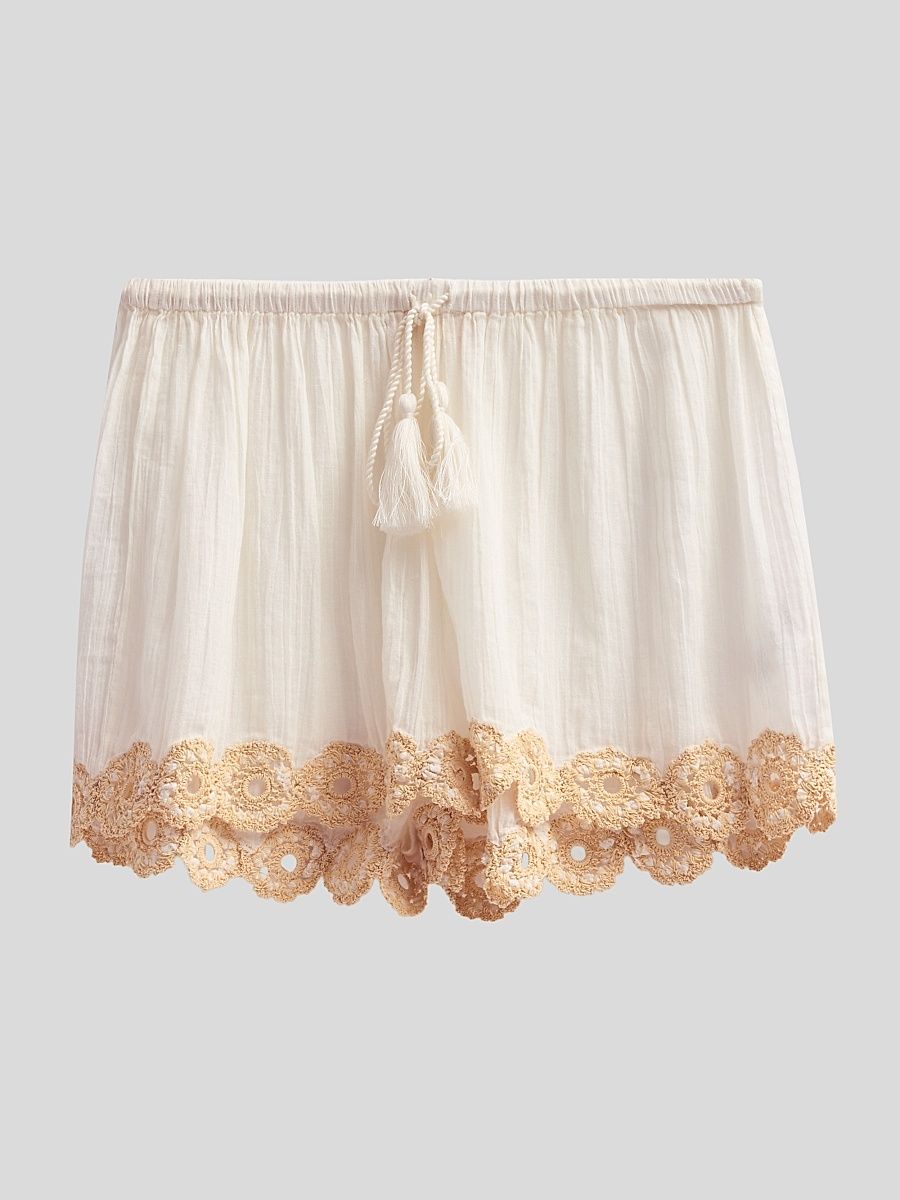 Women's Liya Cotton Cover-Up Shorts - Creme - Size XL
