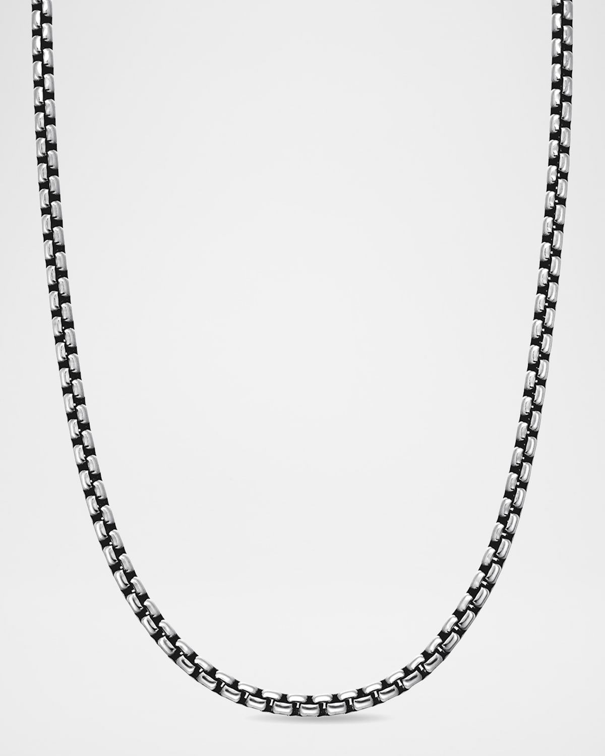Men & apos;s Box Chain Necklace in Silver, 3.6mm, 18"L
