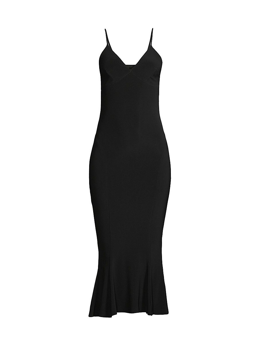 Women's Fishtail Slip Dress - Black - Size Large