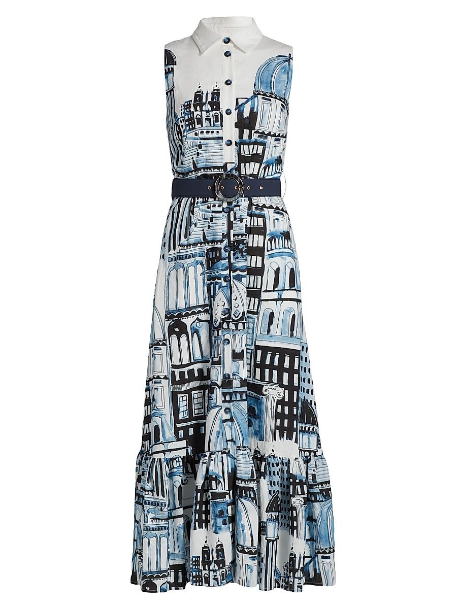 Women's Francia City Of Dreams-Print Maxi Shirtdress - City Of Dreams Print - Size 16