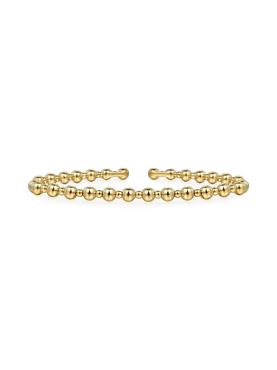 Women's Bujukan 14K Yellow Gold Bead Cuff Bracelet - Yellow Gold - Size 5.75