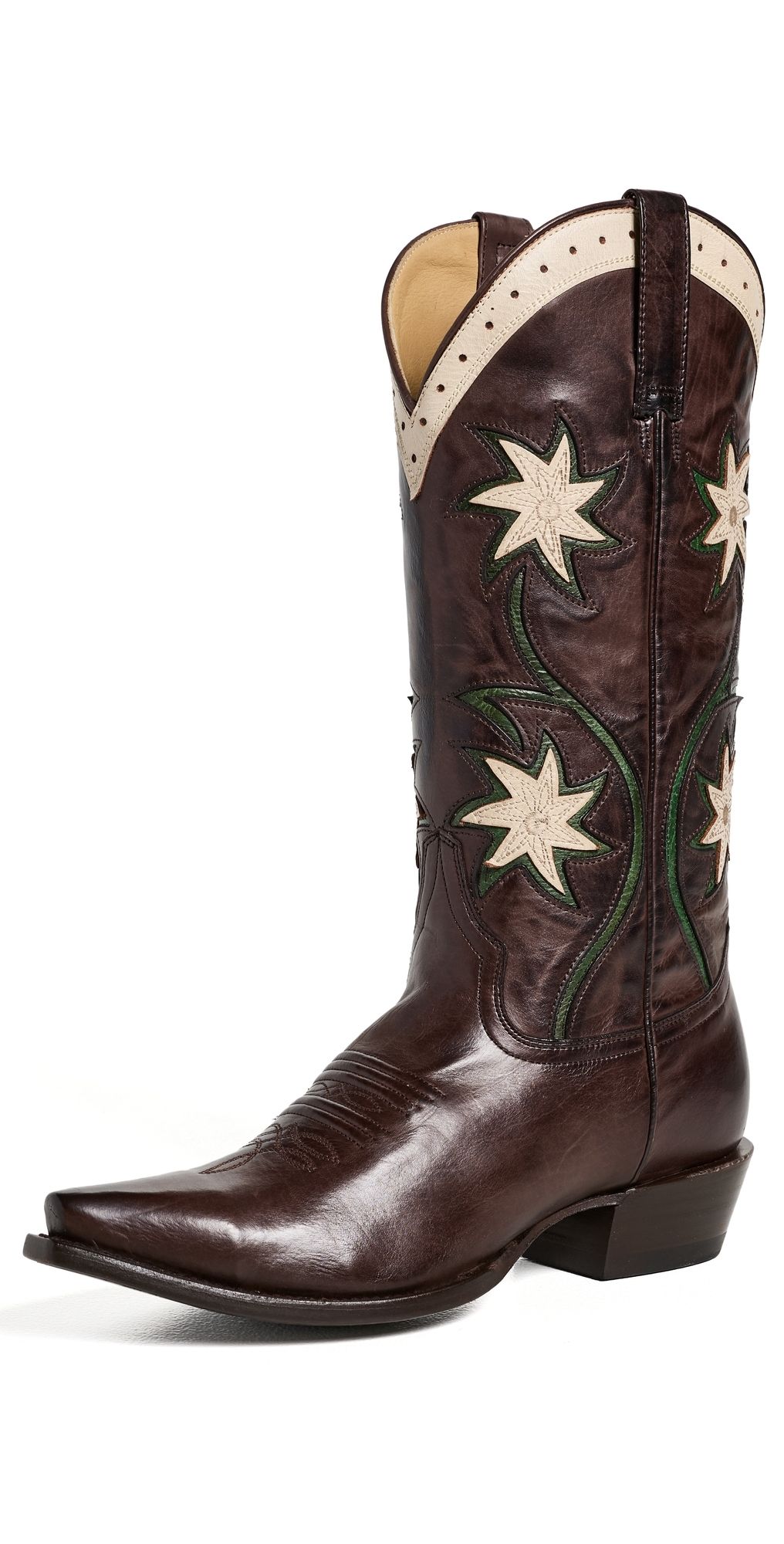 THE GREAT. Stetson x THE GREAT. Cowboy Boots Brown Floral 7