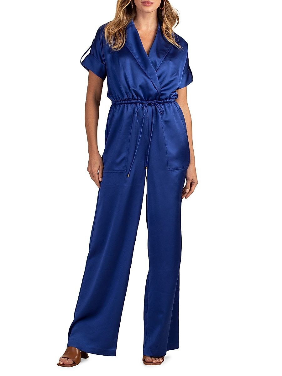 Women's Atlas Sky Satin Jumpsuit - Majorelle Blue - Size 8