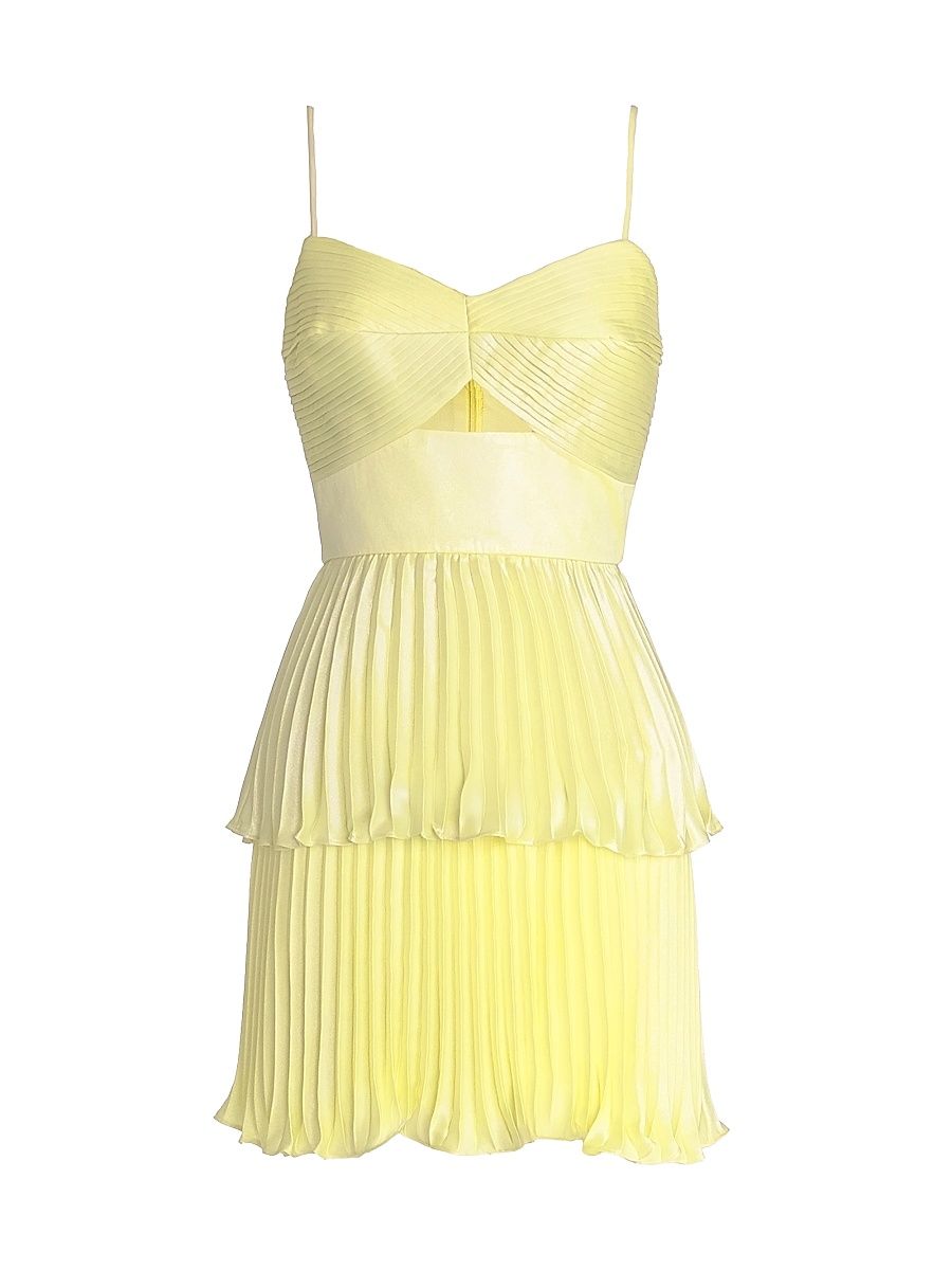 Women's Jianna Pleated Tiered Minidress - Celery Juice - Size XXL