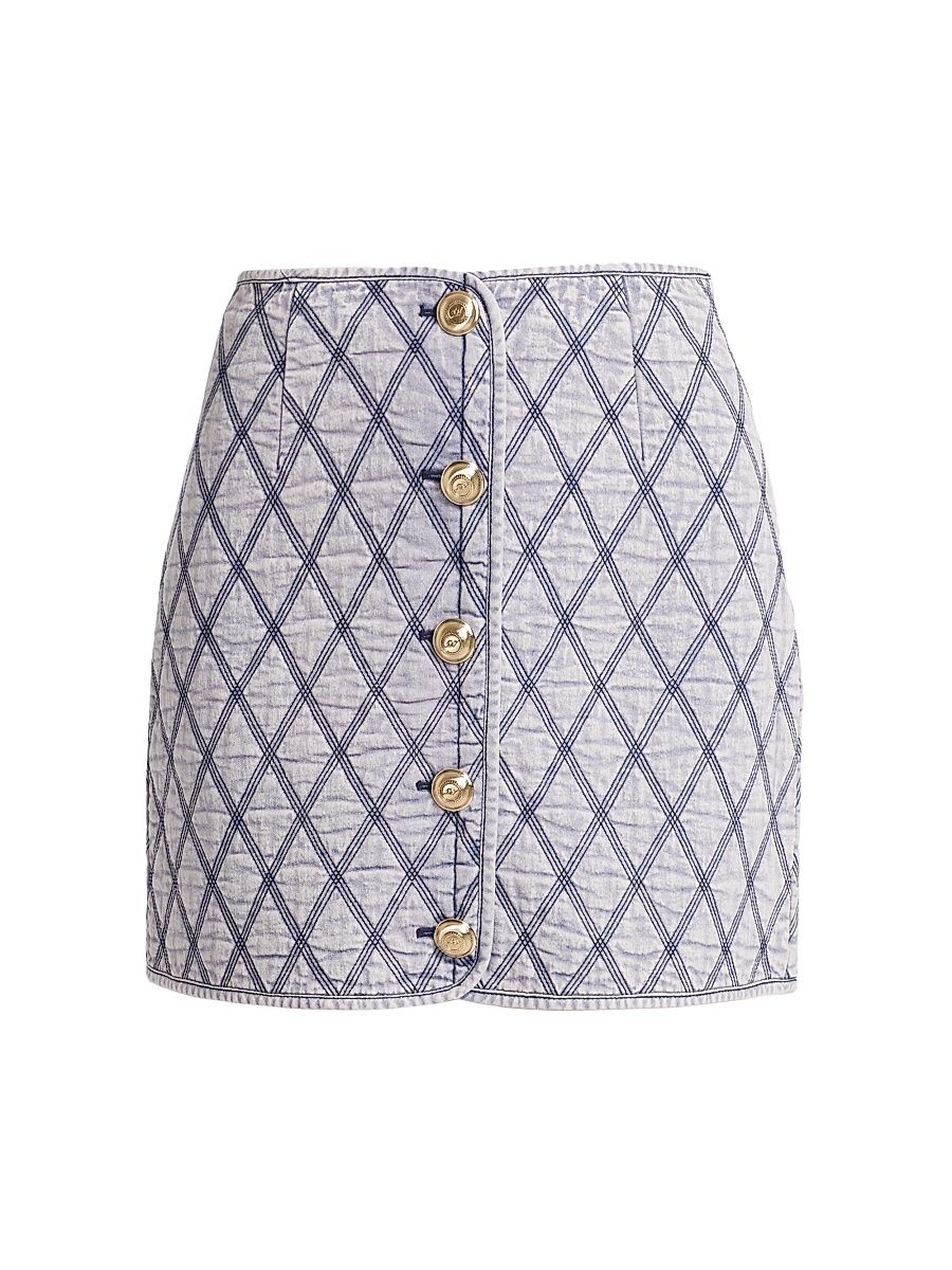 Women's Gretchen Stitched Denim Miniskirt - Venus Pink - Size 12