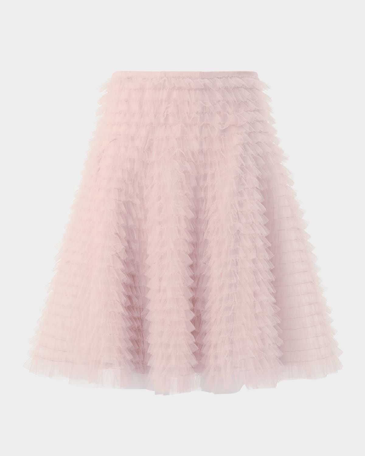 Tiered Ruffle Techno Tulle Skirt