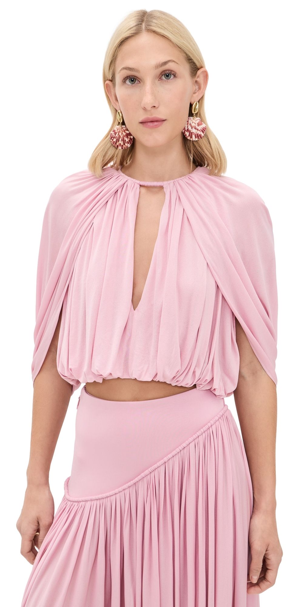 Zimmermann Alchemy Caped Blouse Light Pink 4