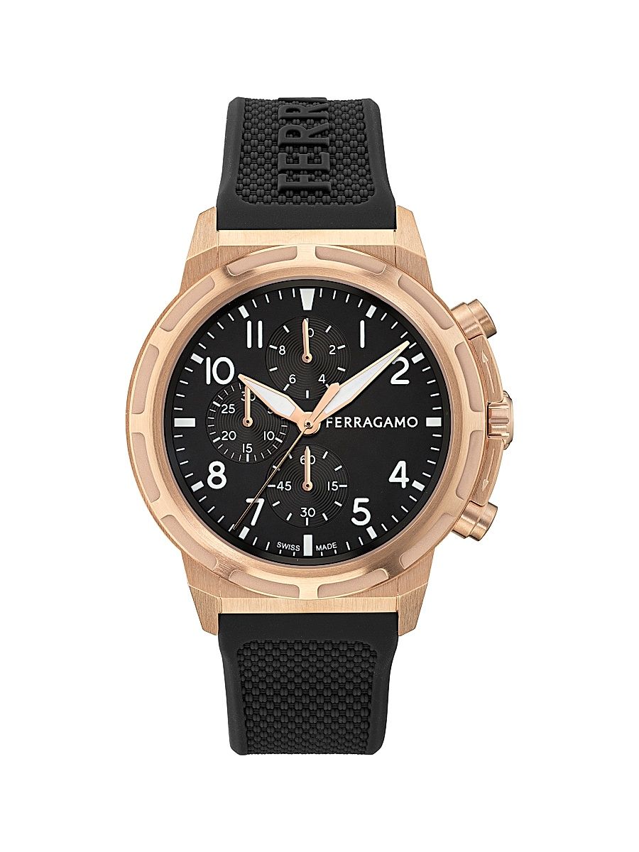 Men's Rose Goldtone & Silicone Chronograph Watch/44MM - Rose Gold