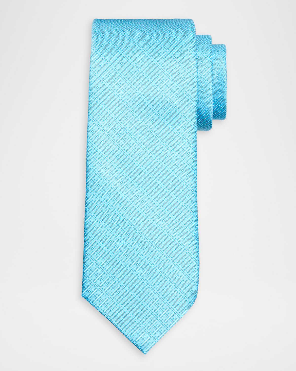 Men & apos;s Dotted Line Silk Jacquard Tie