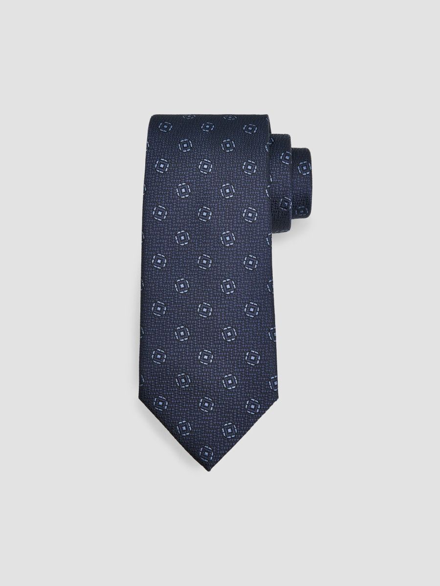 Brioni Men's Medallion Silk Jacquard Tie - Navy