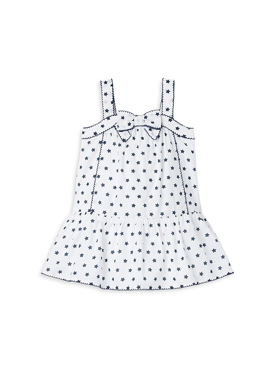 Little Girl's & Girl's Star Drop-Waist Dress - White - Size 12