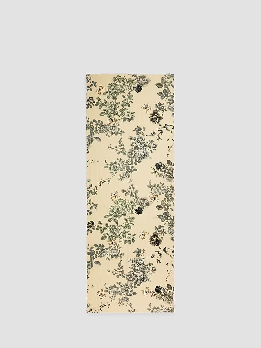 Women's Vintage Wings Wool-Silk Scarf - Beige Combo