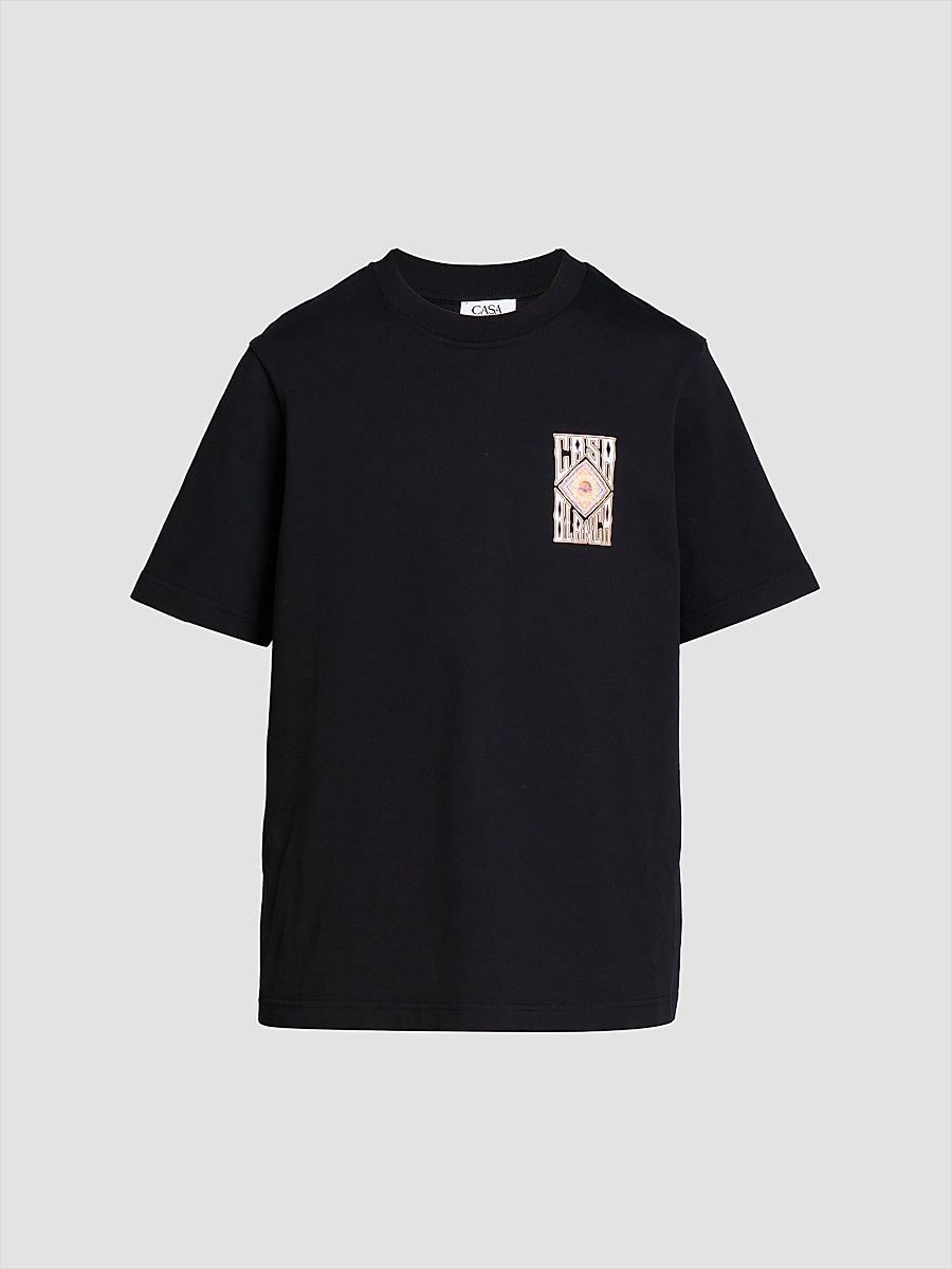 Men's Hermon's Mirage Printed Cotton Crewneck T-Shirt - Black - Size XXL