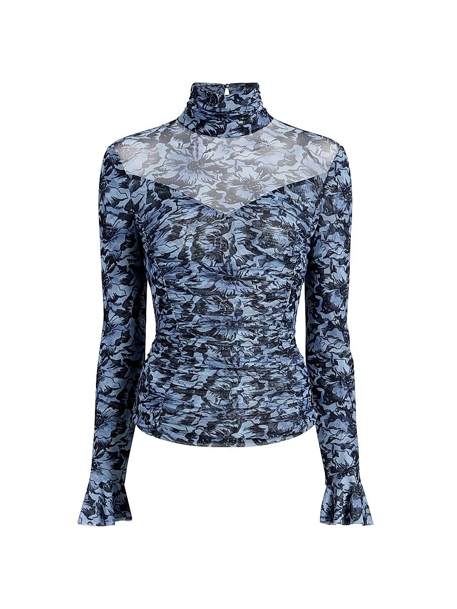 Women's Lucy Graphic Cosmos Top - Iris Cloud - Size Medium