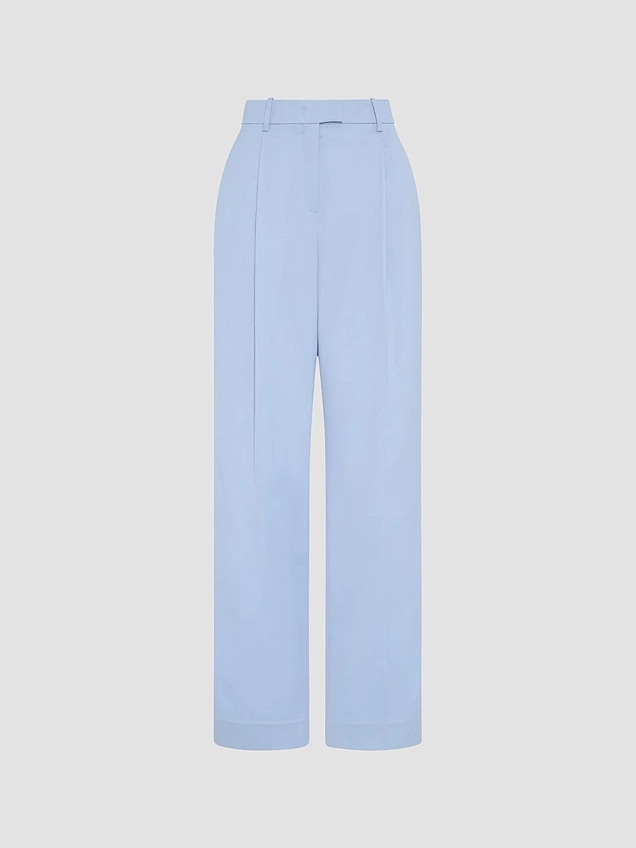Another Tomorrow Women's Relaxed Wide Leg Pants - Sky - Size 0