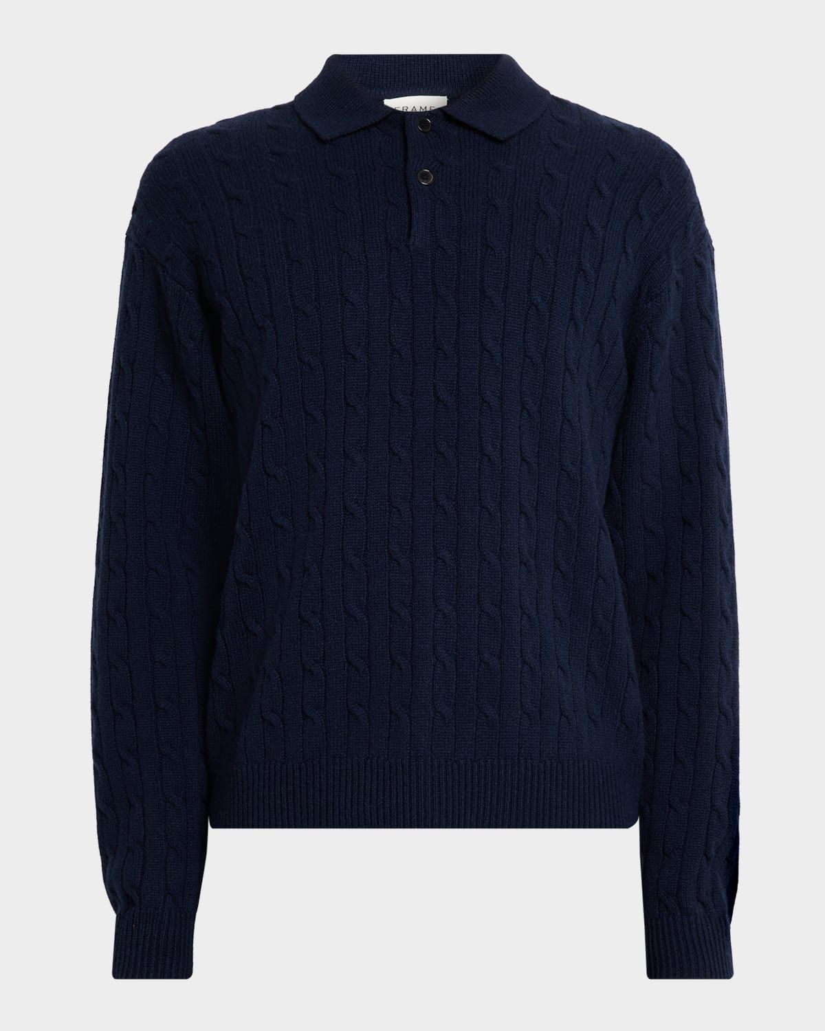 Men & apos;s Wool and Cashmere Cable Polo Sweater