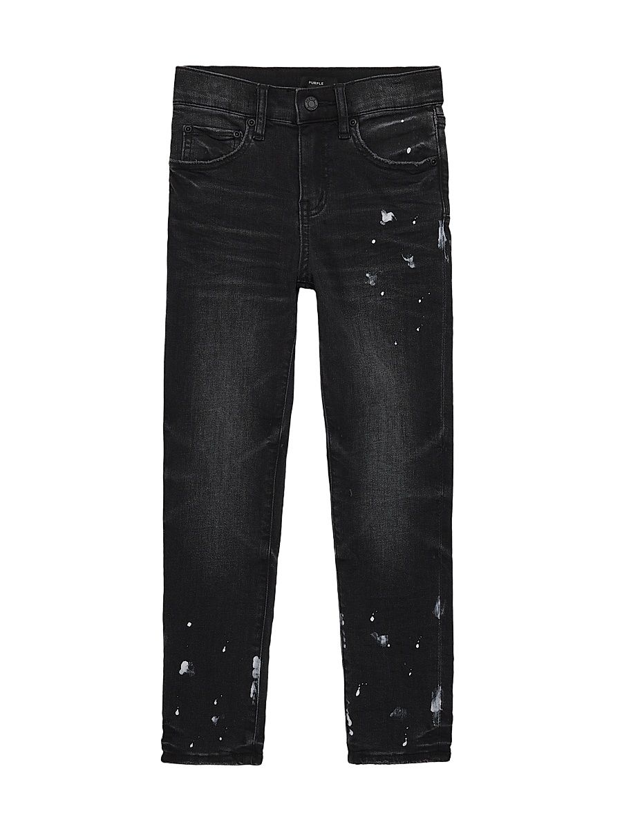 Little Boy's & Boy's Paint Splatter Skinny Jeans - Black - Size 12