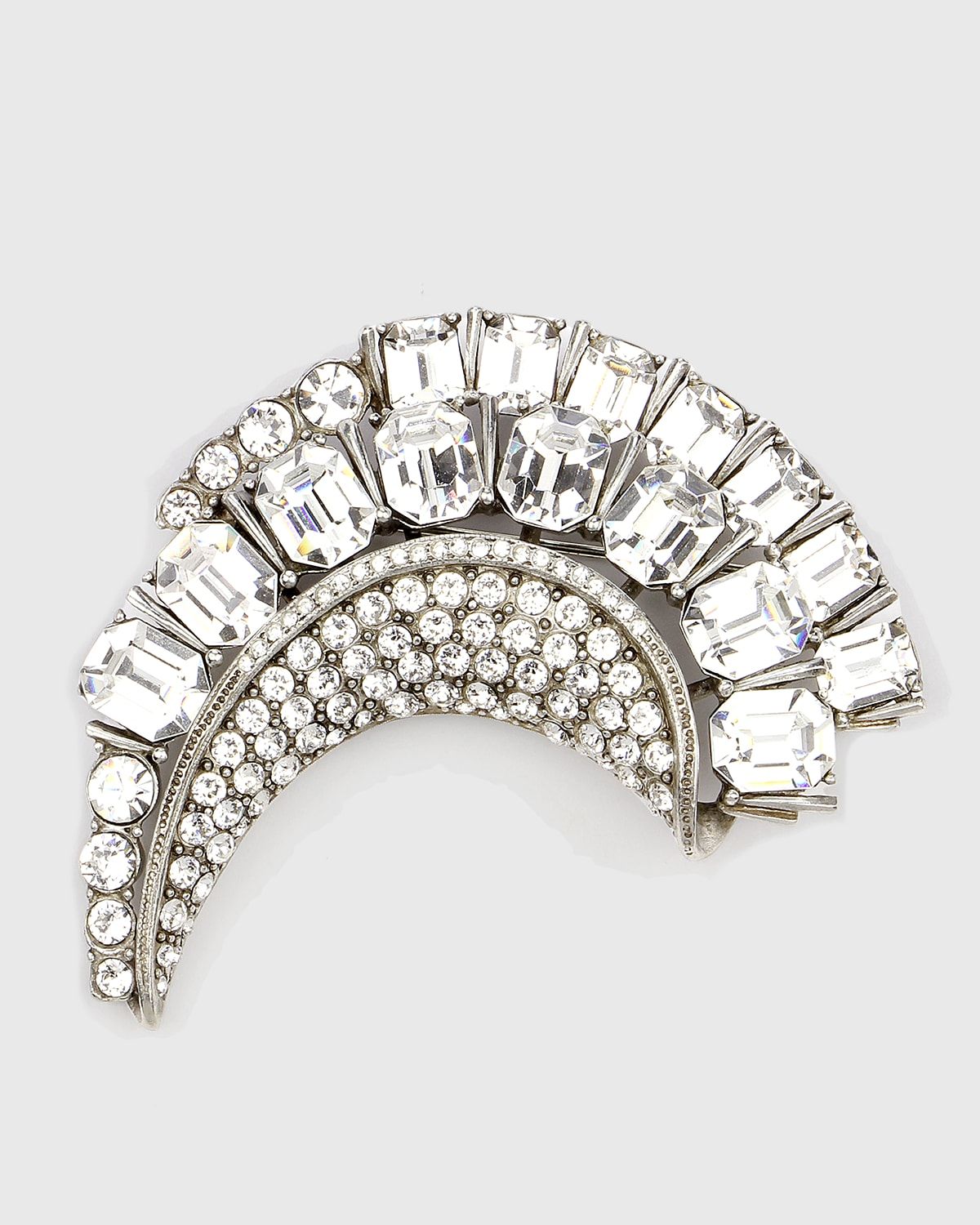 Half-Moon Crystal Brooch