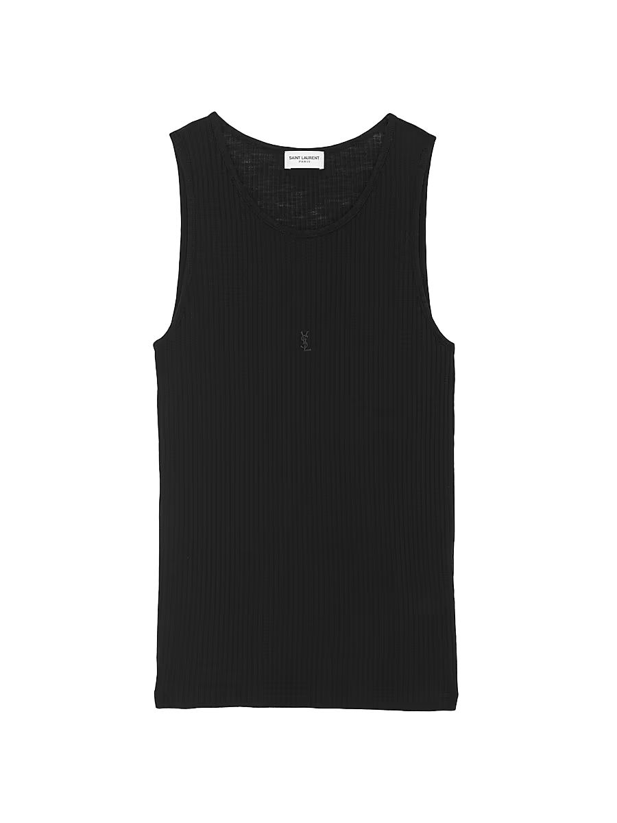 Saint Laurent Men's Cassandre Tank Top - Black - Size XS