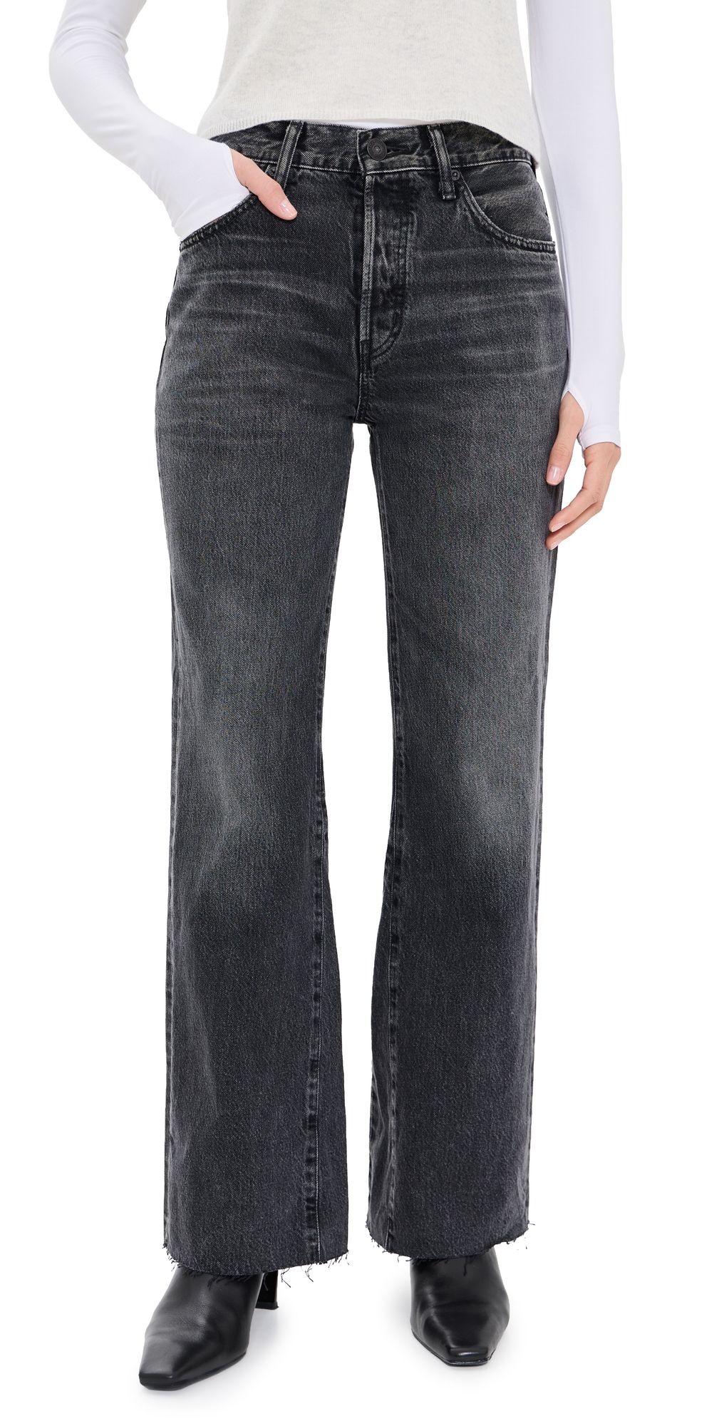 MOUSSY VINTAGE Redhook Remake Flare Jeans Light Black 27