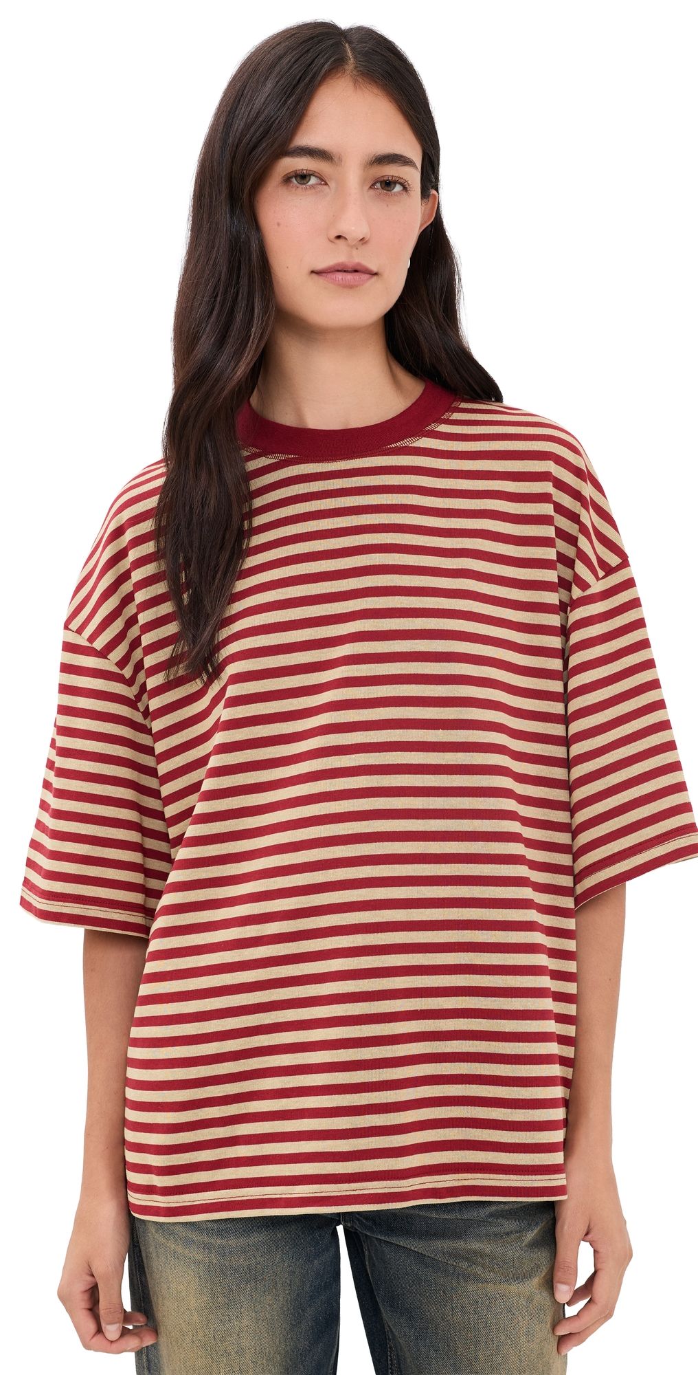 Lioness Bloom Short Sleeve Tee Sahara Cherry Stripe XXS