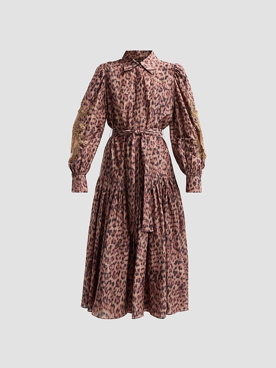 Kobi Halperin Women's Jordy Leopard Print Shirtdress - Dark Natural Multi - Size XL