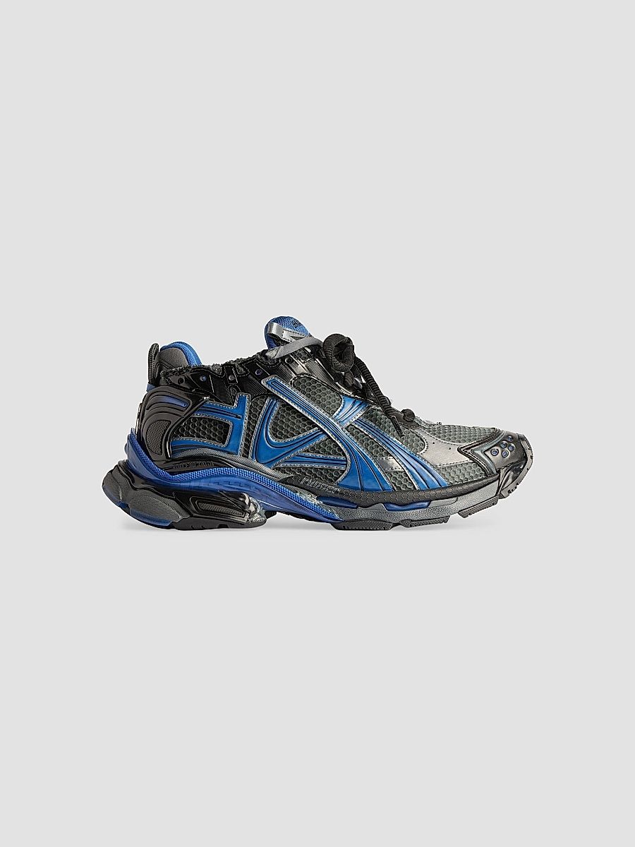 Balenciaga Men's Runner Gradient Mesh Sneakers - Black Blue Grey - Size 6