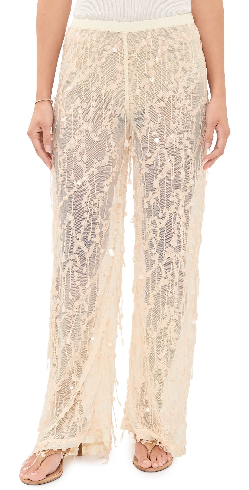 VRG GRL Sia Sequin Pants Cream S