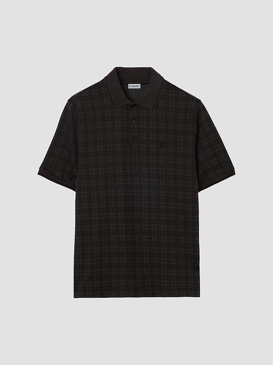 Men's Pelham Check Polo Shirt - Coal Grey Ip Check - Size Large