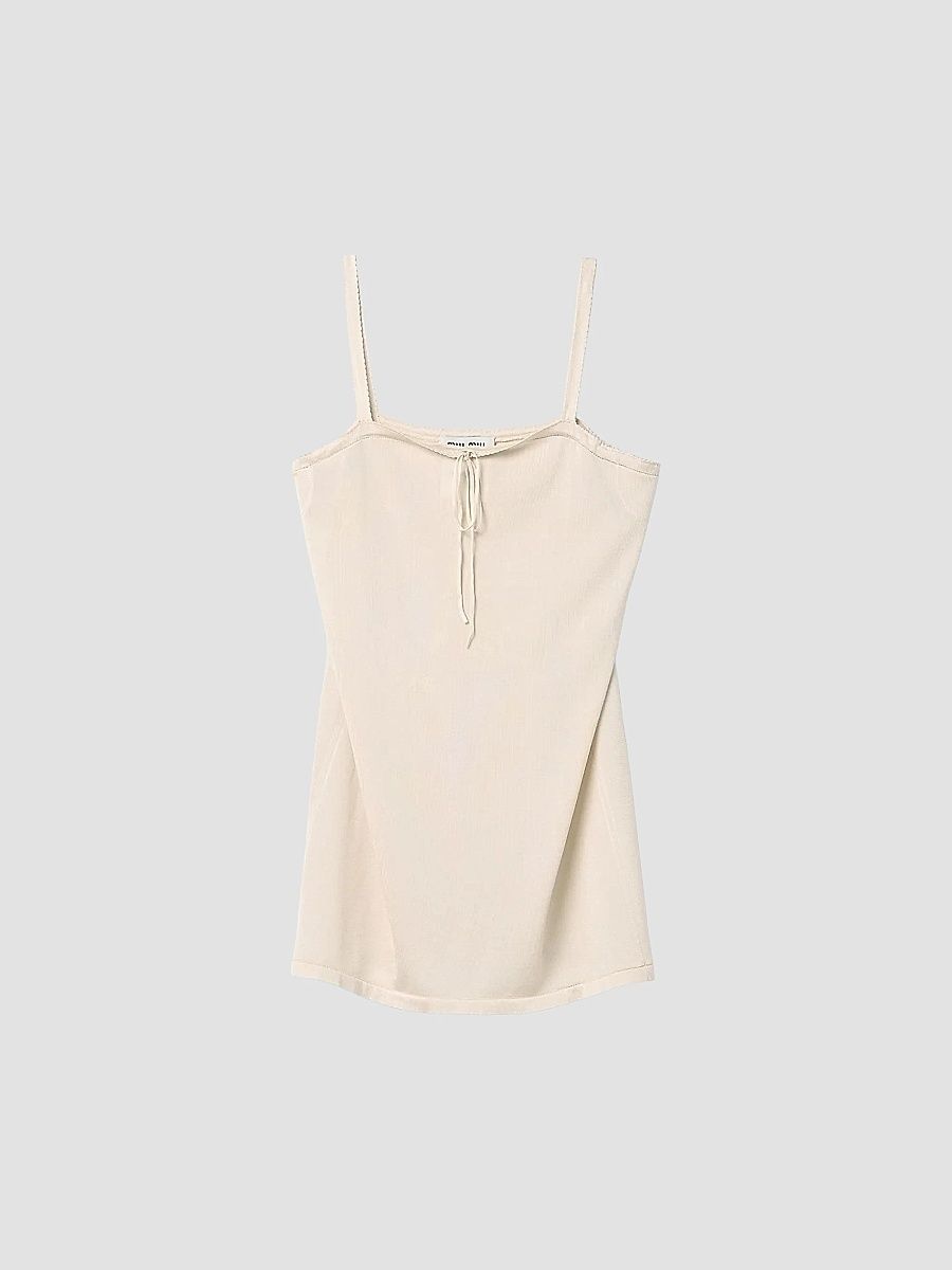 Women's Silk Mini-Dress - Beige - Size 4
