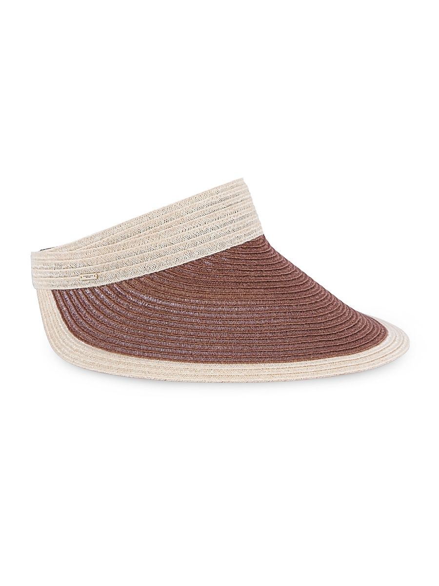 Women's Trixie Colorblocked Hemp-Blend Visor - Natural Chocolate