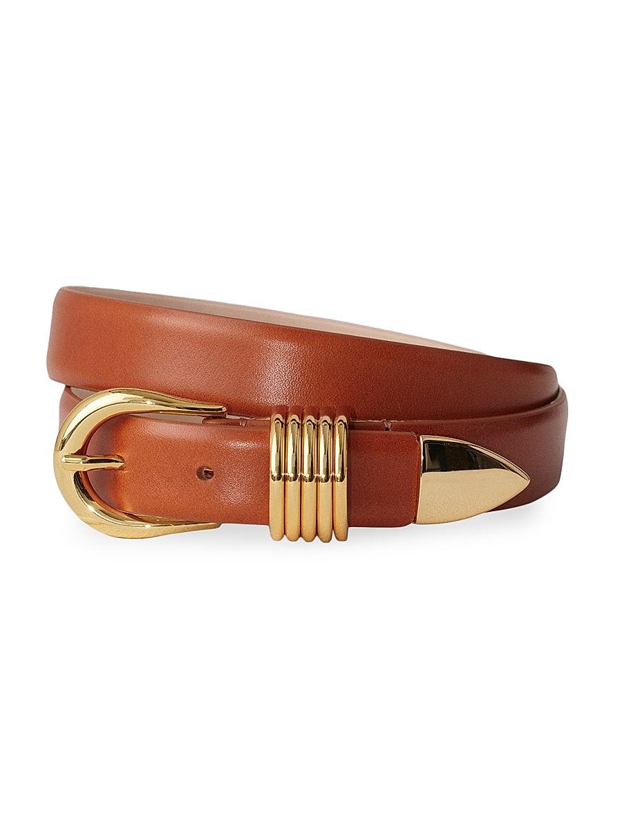 Women's Hollyhock Leather D-Ring Belt - Terre Gold - Size XL