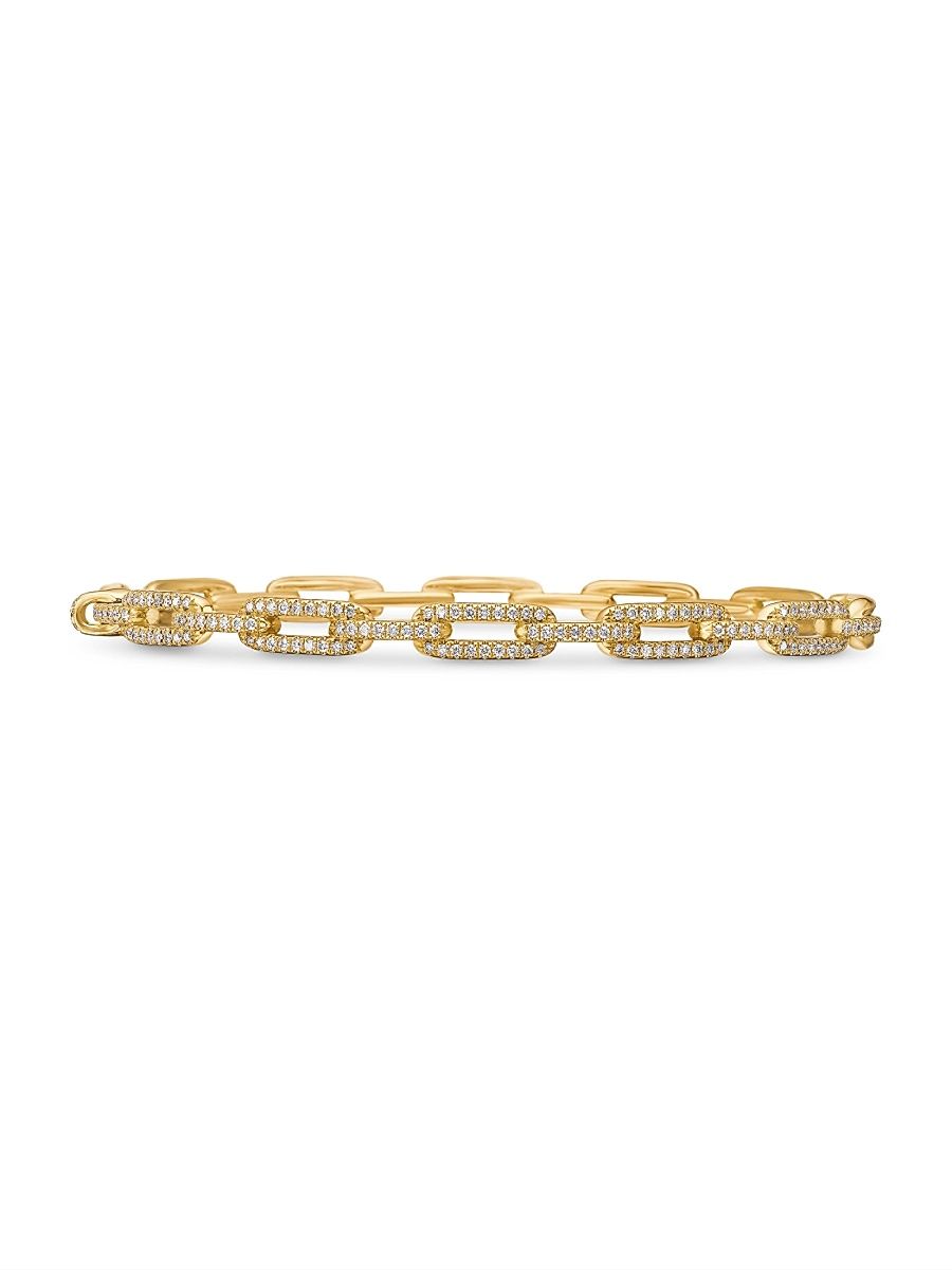Women's Stax Chain Link Bracelet in 18K Yellow Gold - Gold - Size Medium