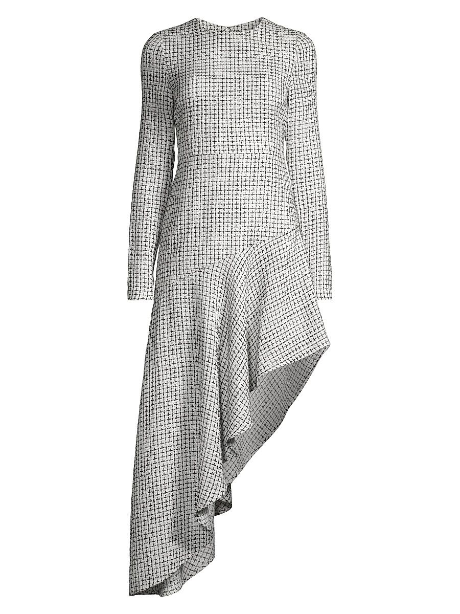 Women's Stephanie Asymmetric Midi-Dress - Ivory Jet - Size 10