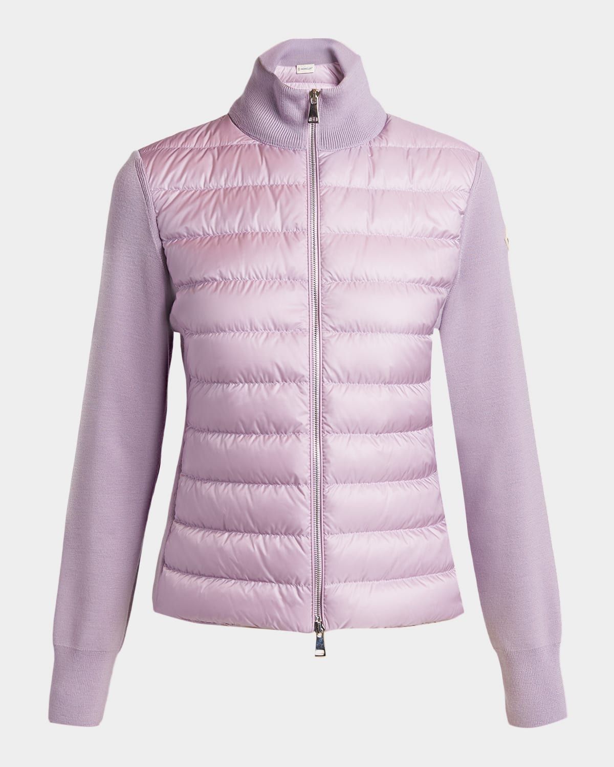 Padded Wool Zip-Up Cardigan