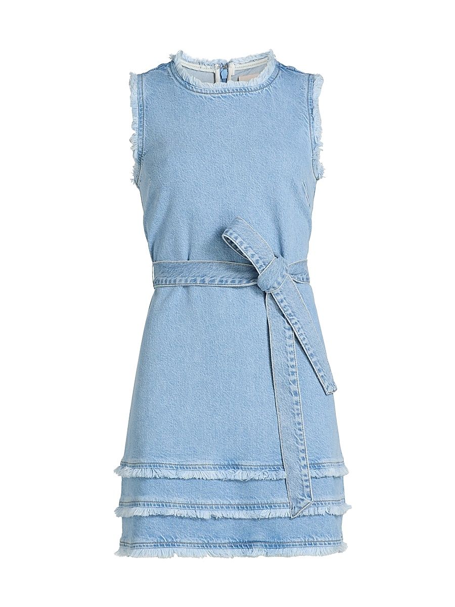 Women's Mindie Belted Denim Minidress - Mist - Size 14
