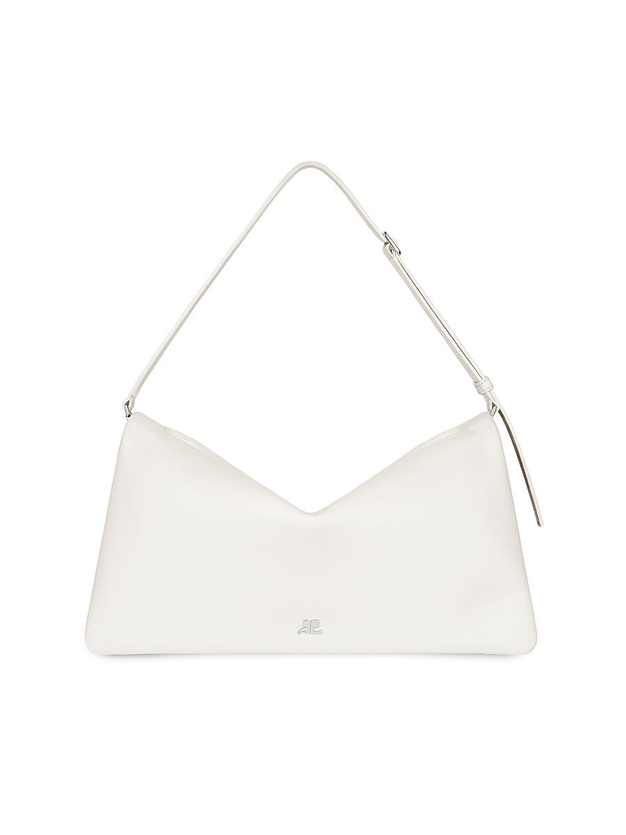 Women's Cuff Leather Shoulder Bag - Heritage White