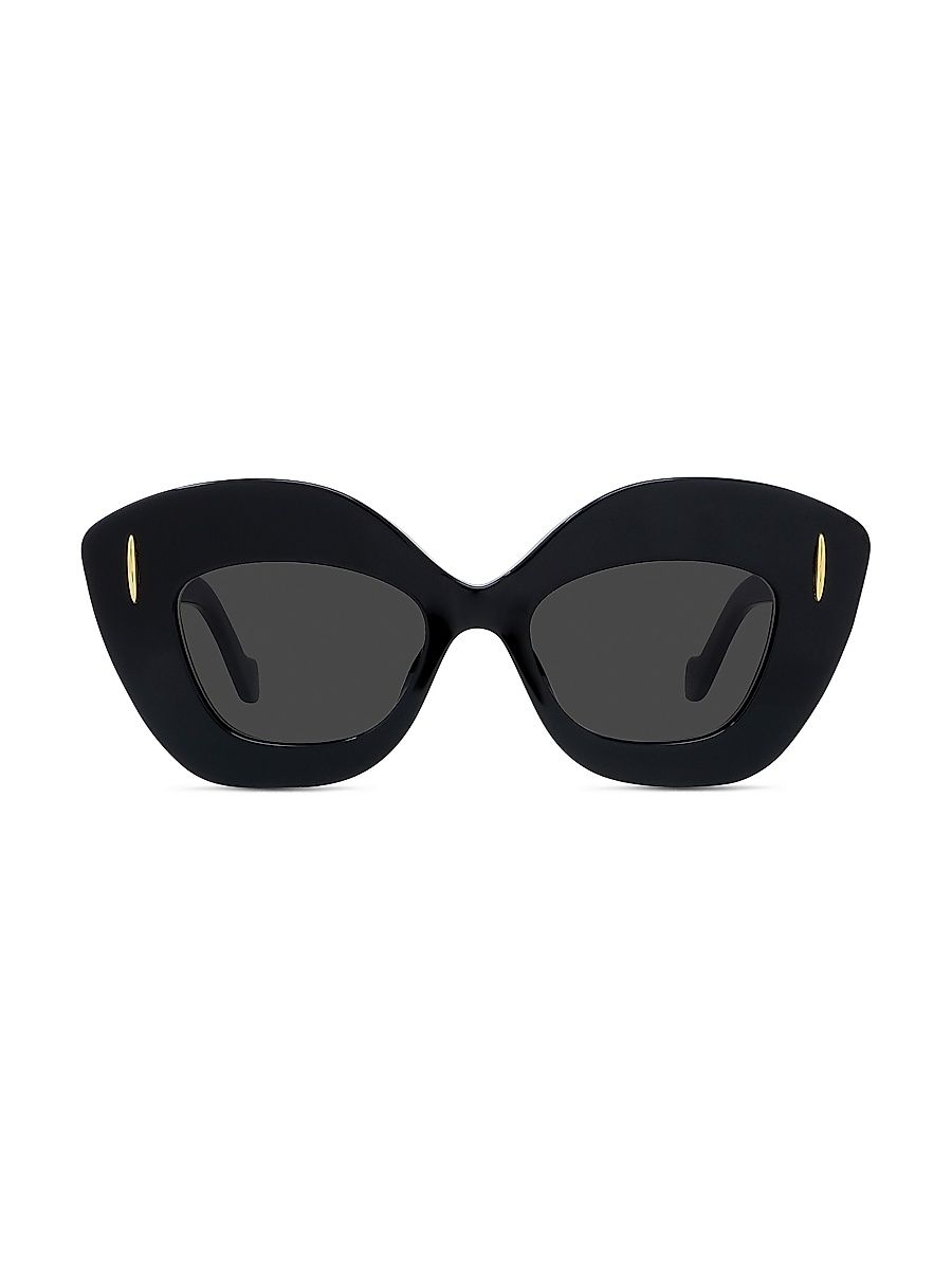 Women's Anagram 53MM Cat-Eye Sunglasses - Black Smoke