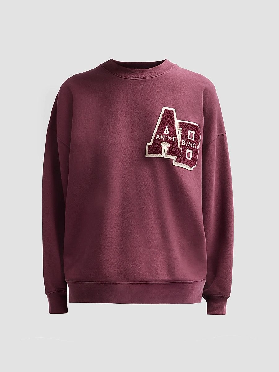 Women's Miles Letterman Logo Sweatshirt - Burgundy - Size XS