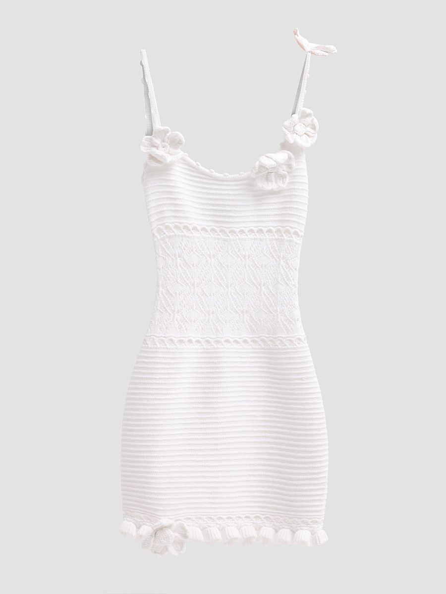 Women's Orleane Crochet Mini Dress - White - Size XL