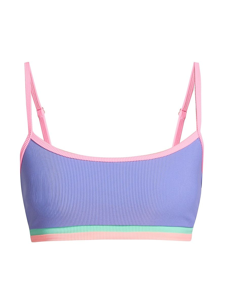 Women's Val Bralette Bikini Top - Sherbert Shores - Size Large