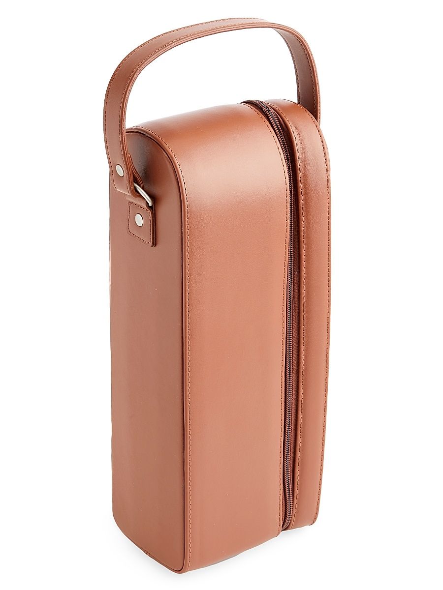 Suede-Lined Wine Carrying Case - Brown