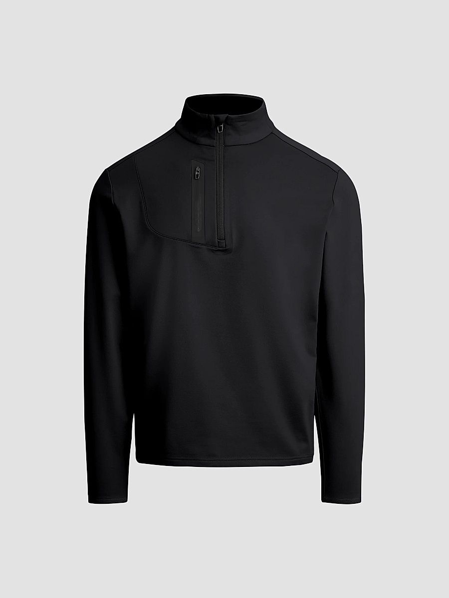 RLX Ralph Lauren Men's Stretch Jersey Quarter-Zip Sweatshirt - Polo Black - Size XXL
