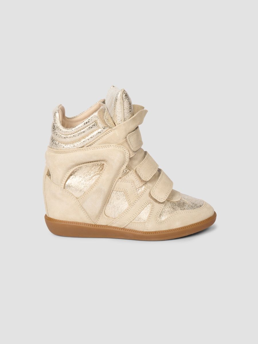 Isabel Marant Women's Bekett Leather High-Top Sneakers - Light Beige - Size 8